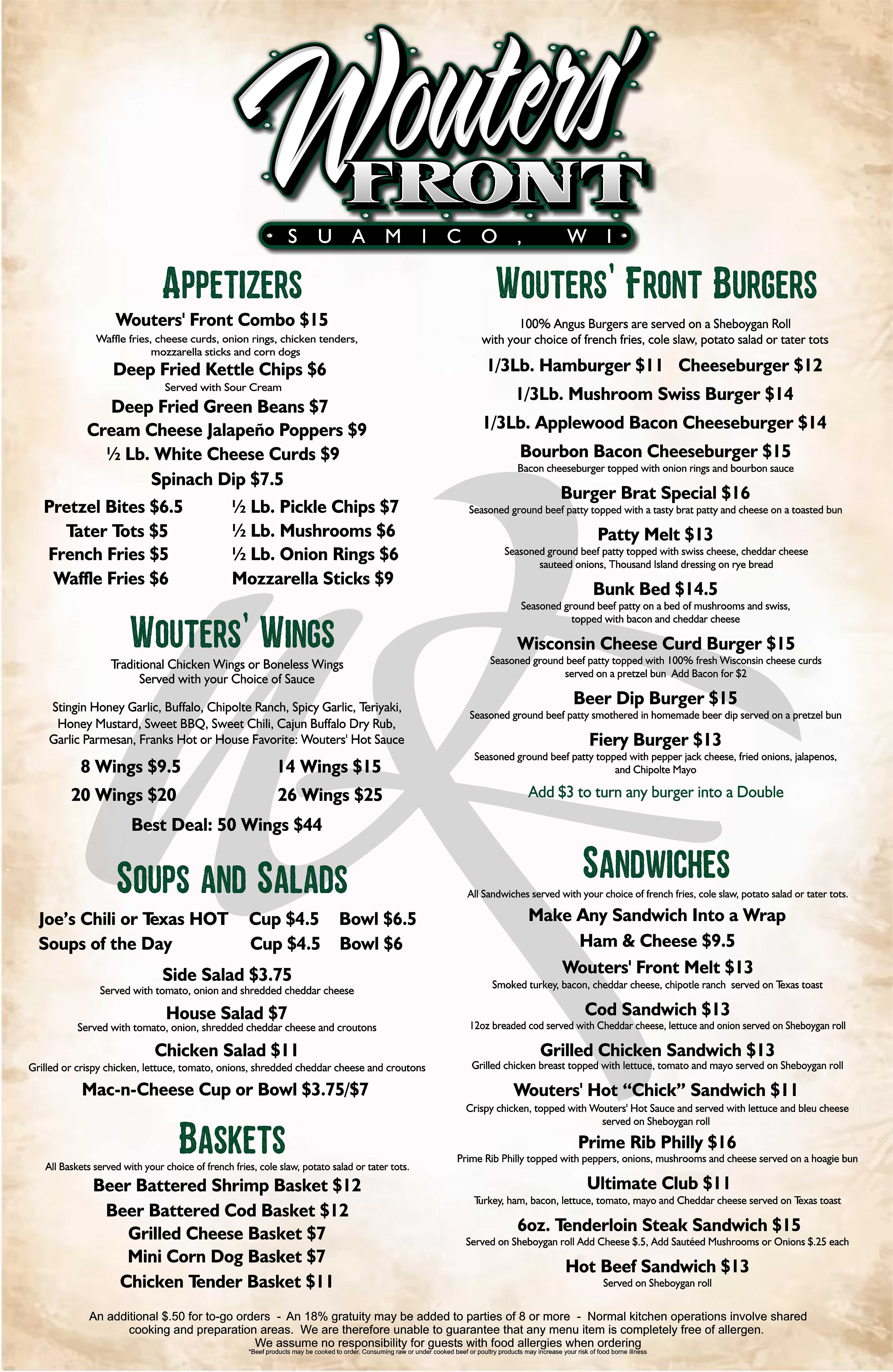 Front Menu Page